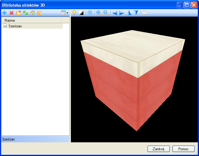 Przykładowy sześcian z nowymi obrazami na ścianach