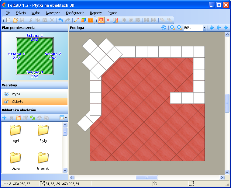 Widok edycji podłogi