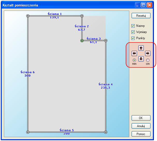 Kształt pomieszczenia