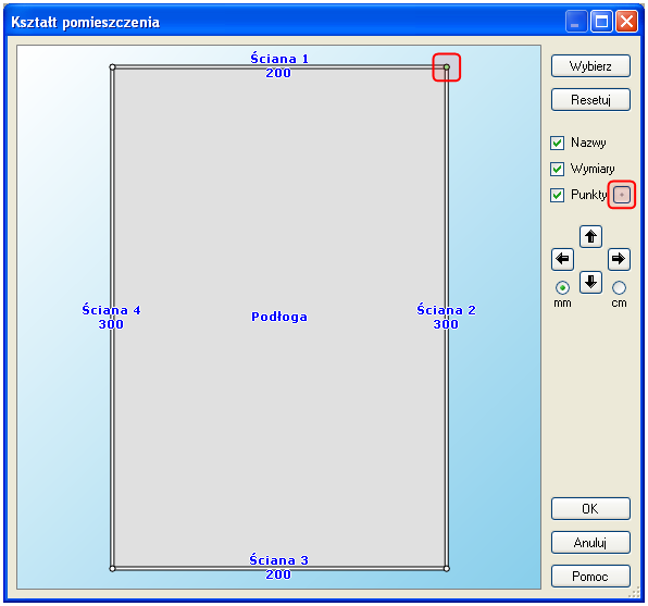Kształt pomieszczenia