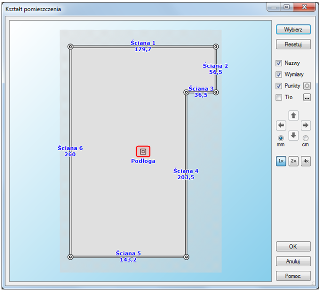 Kształt pomieszczenia